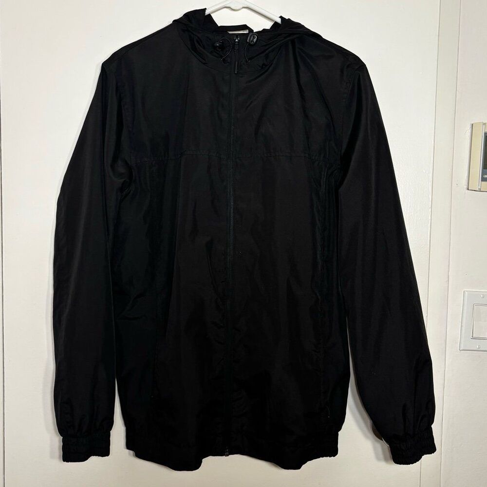 Goodfellow Black Windbreaker Jacket Men’s Small Lightweight Zip Up Streetwear Ta